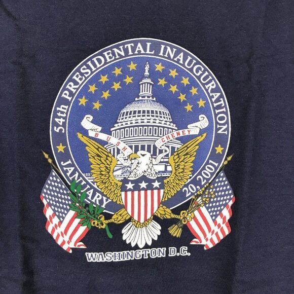 Vintage 54th Presidential Inauguration Shirt Youth XL Bush / Cheney Navy Blue - Picture 2 of 9